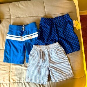 NEW - 3 x boys bathing suits J Crew + GAP size 8